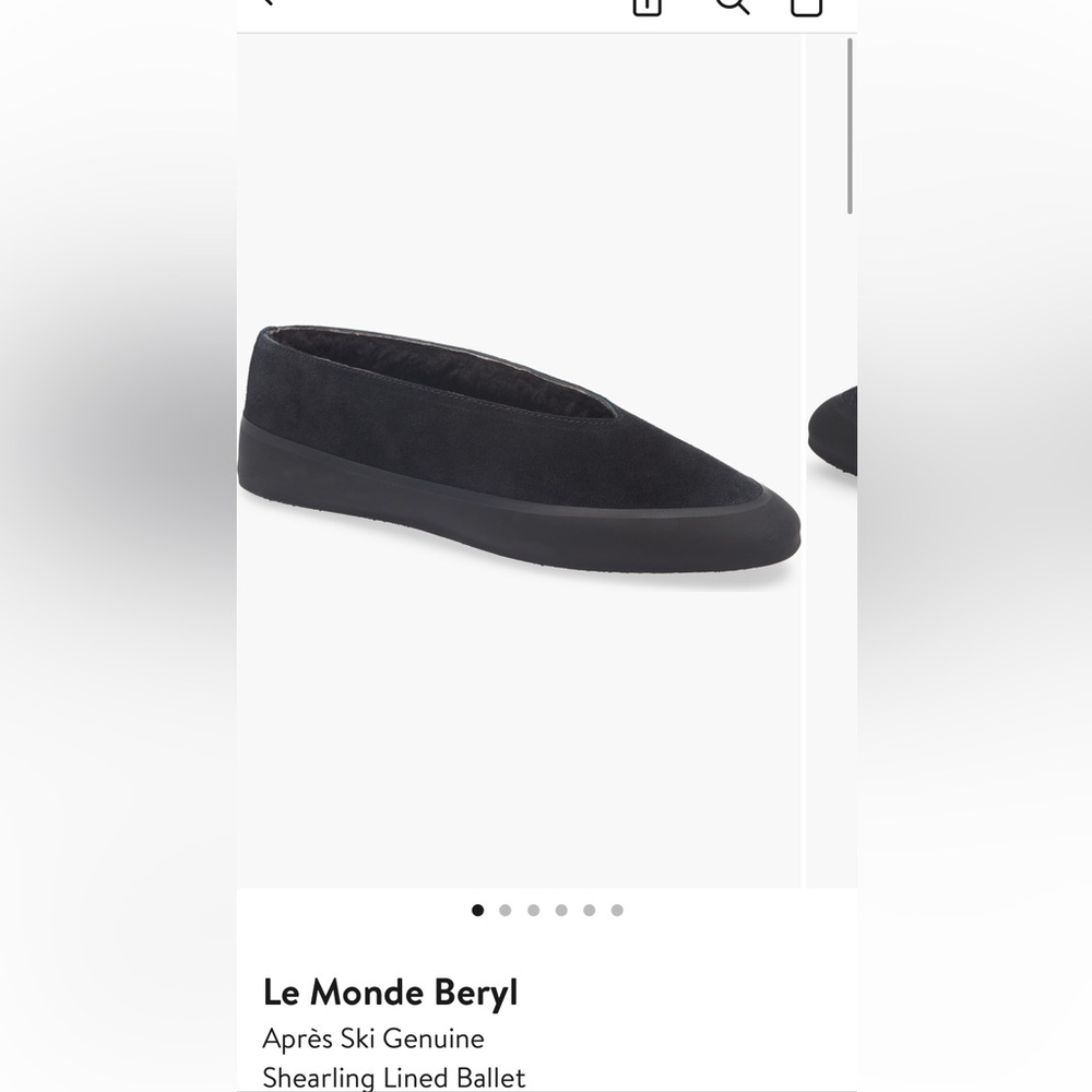 Le Monde Beryl Black Suede-Shearling Apres Ski Flats 39,5